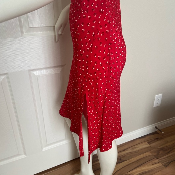 Princess Polly Red Floral Slip Dress Size 4 - Picture 9 of 10